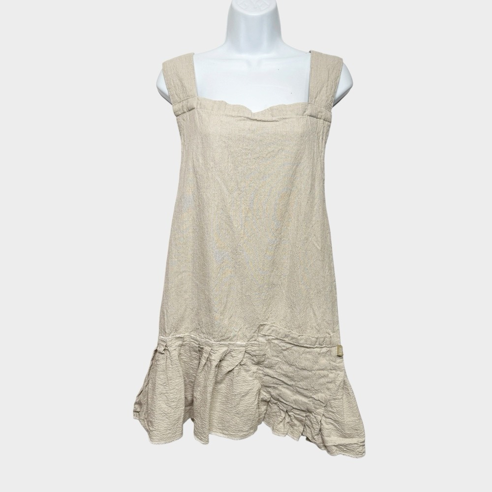 Raine & Humble Women Sand Colored Cotton Apron Cottagecore Praire Trad Wife